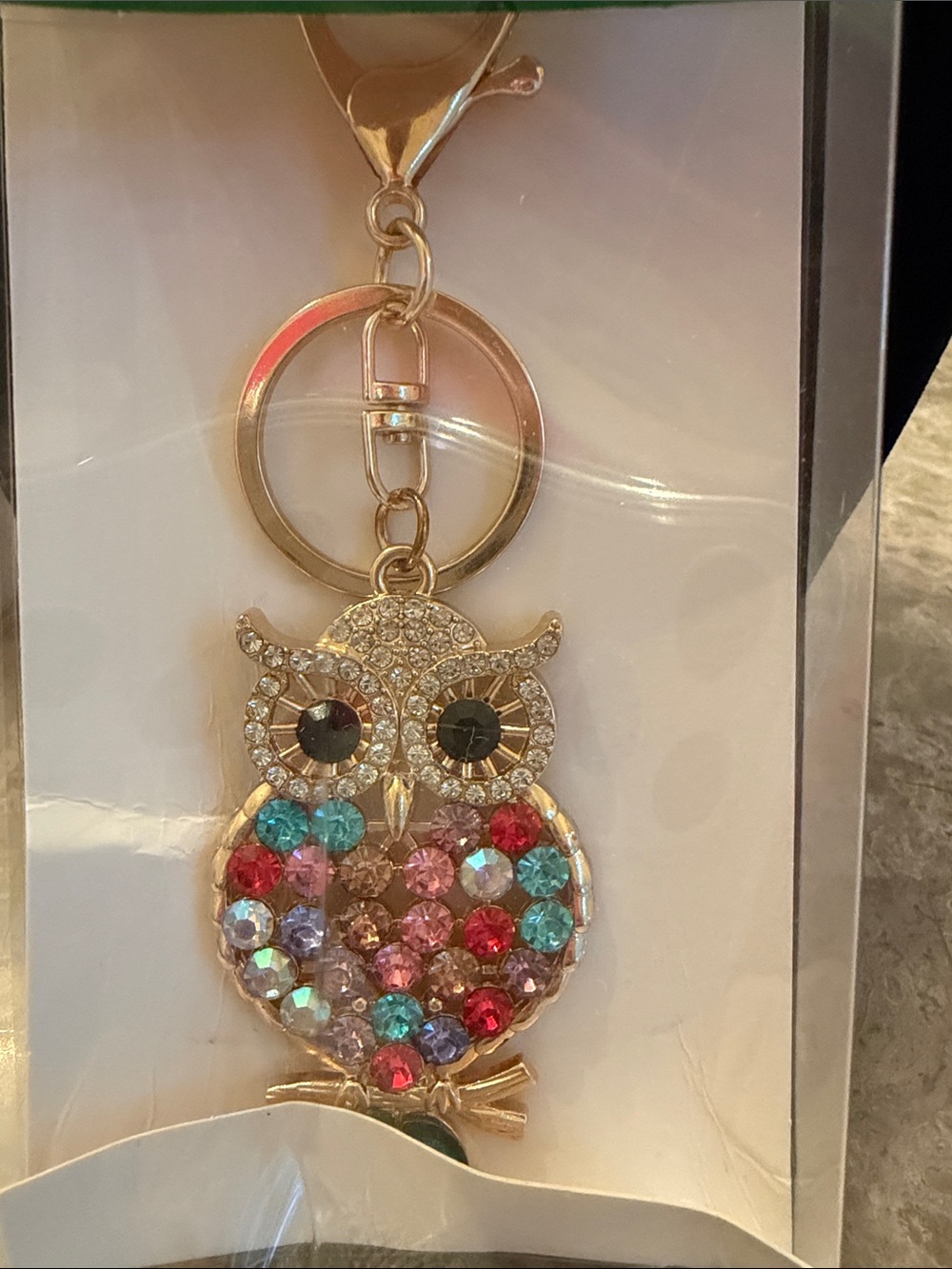 Jewel Keychain Multicolor Owl Pendant - Picture 5 of 6